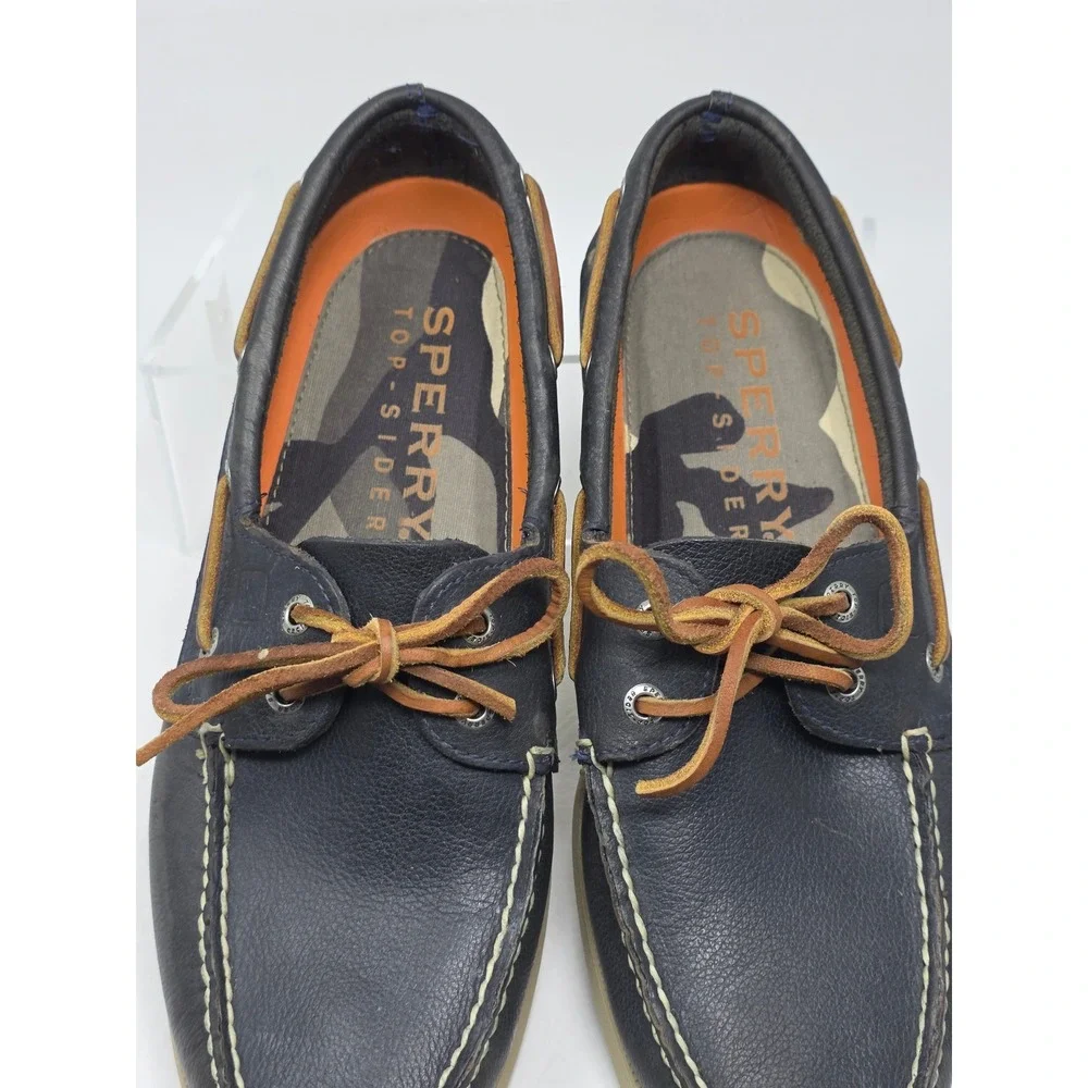 Sperry Top-Sider Mens Size 9.5M Original Boat Shoes Navy Blue Leather STS10458